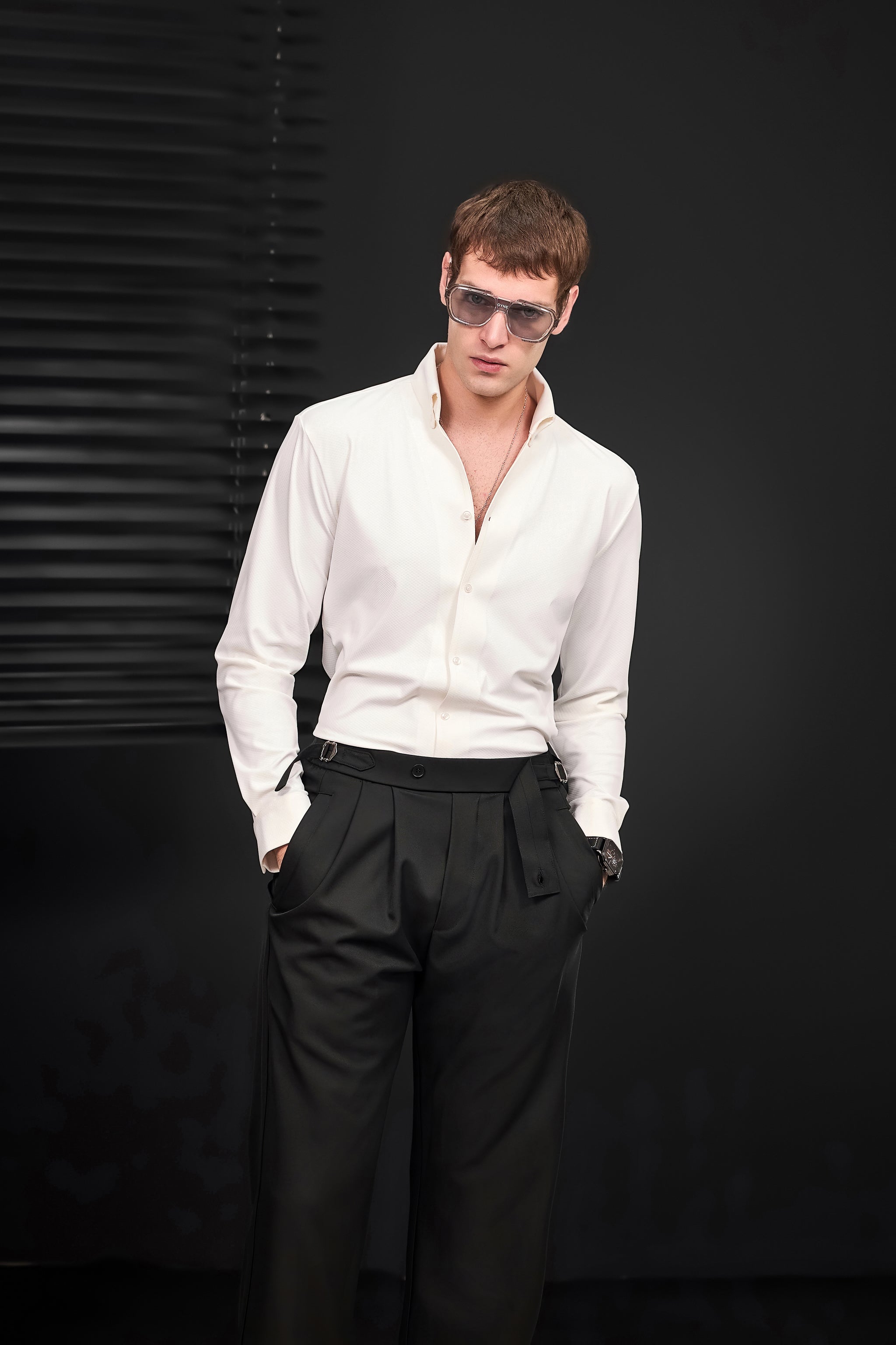 Wellington Side-Tab Trousers BLACK