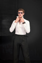 Wellington Side-Tab Trousers BLACK