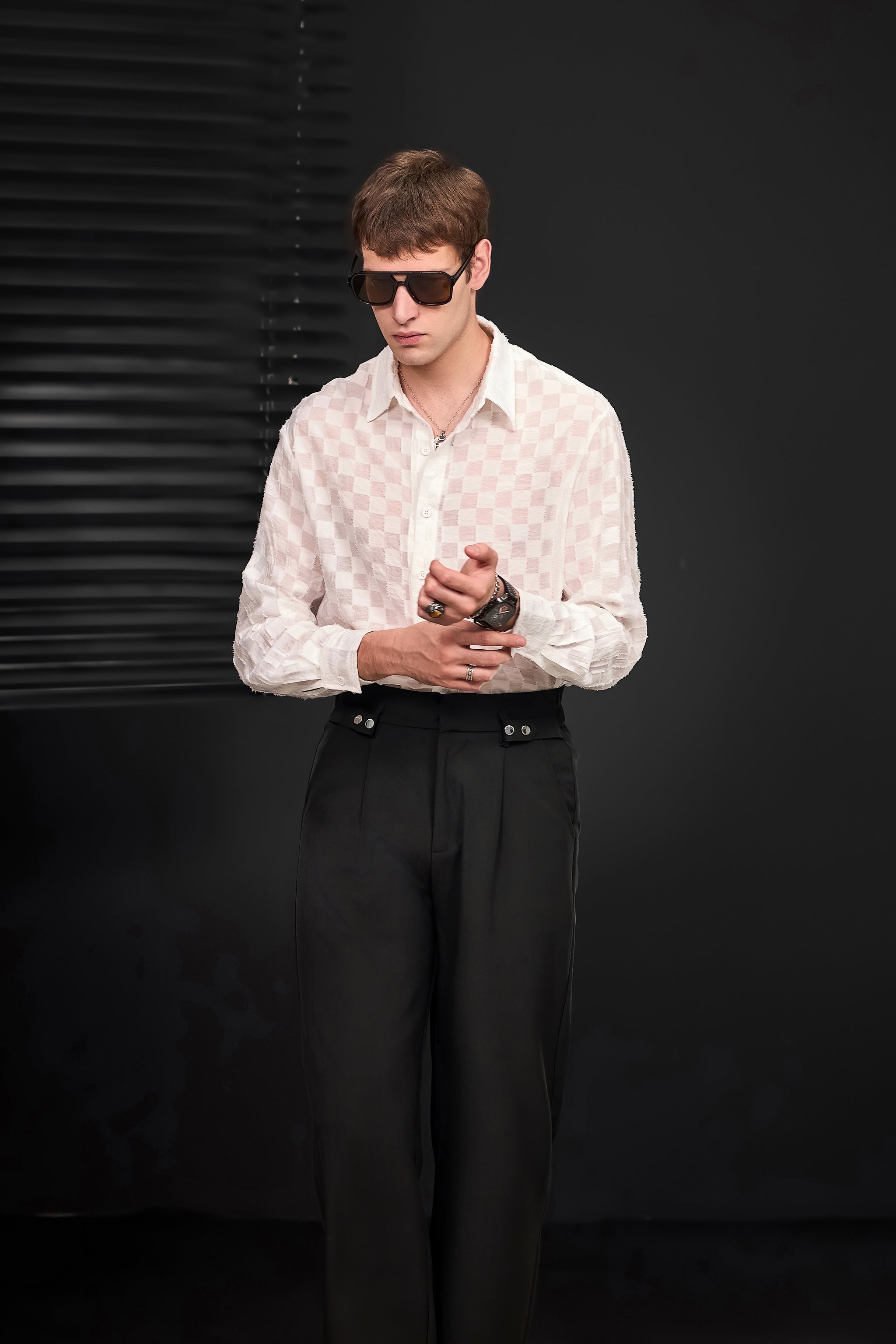 Haven Textured Long Sleeve Shirt WHITE