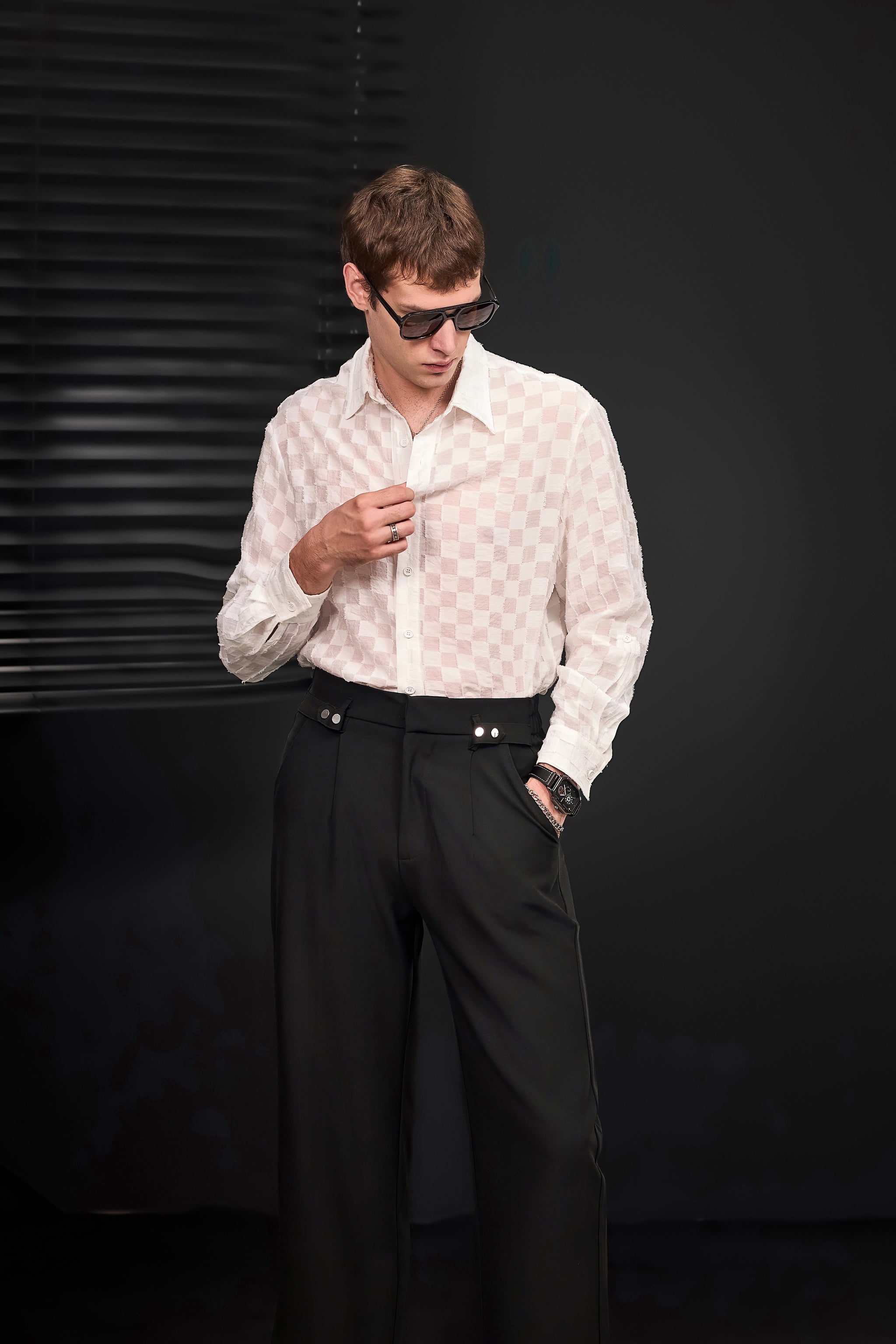 Haven Textured Long Sleeve Shirt WHITE