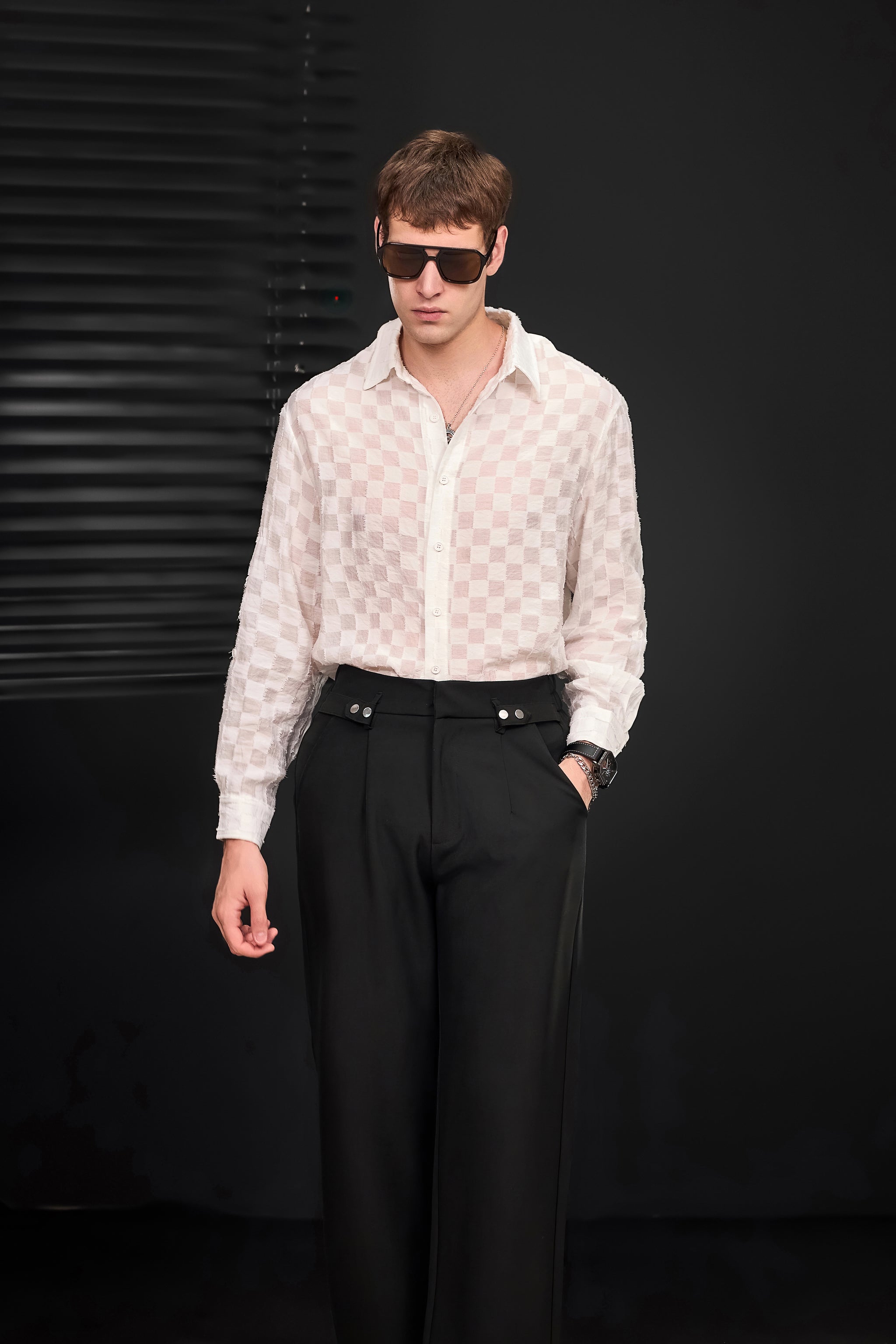 Haven Textured Long Sleeve Shirt WHITE