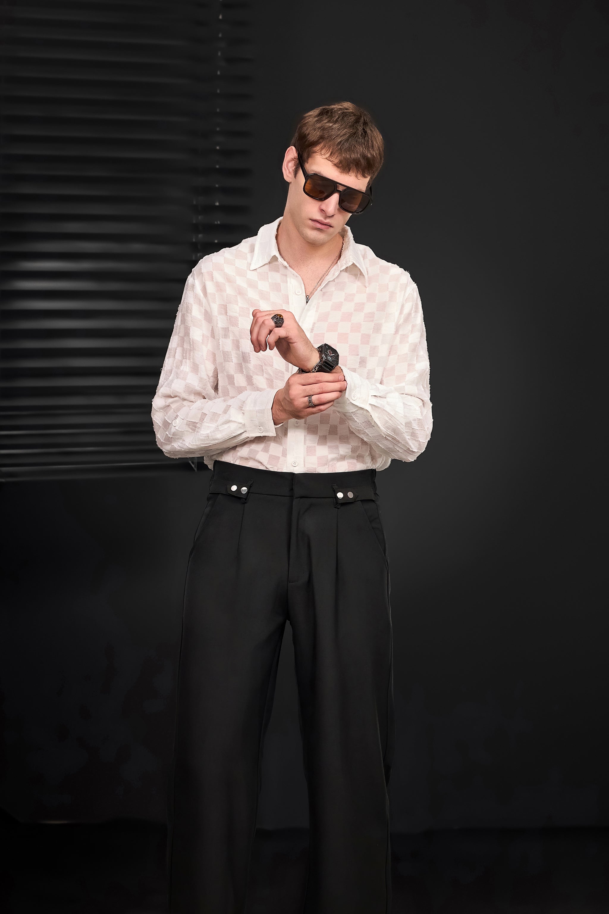 Haven Textured Long Sleeve Shirt WHITE