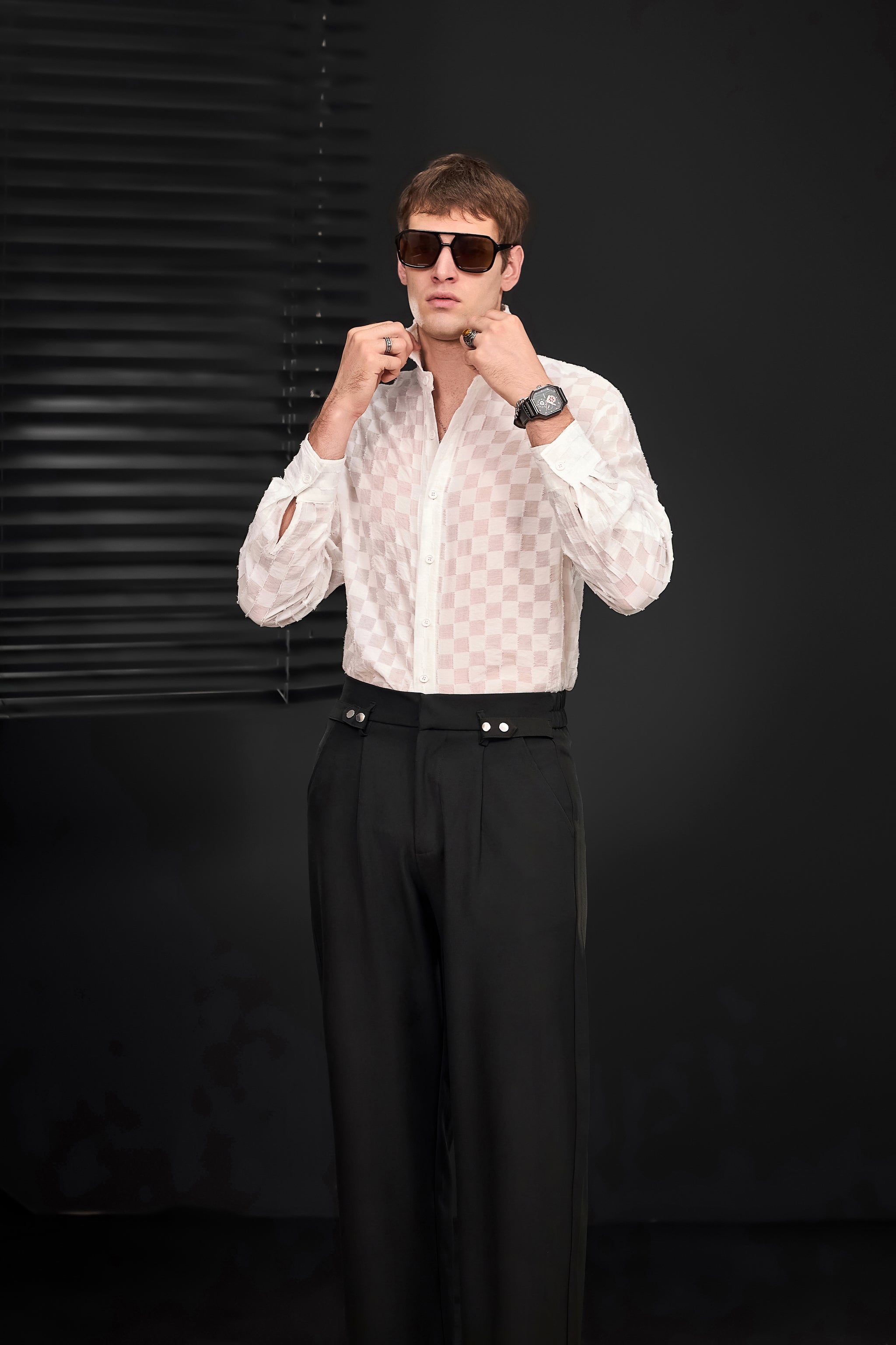 Haven Textured Long Sleeve Shirt WHITE