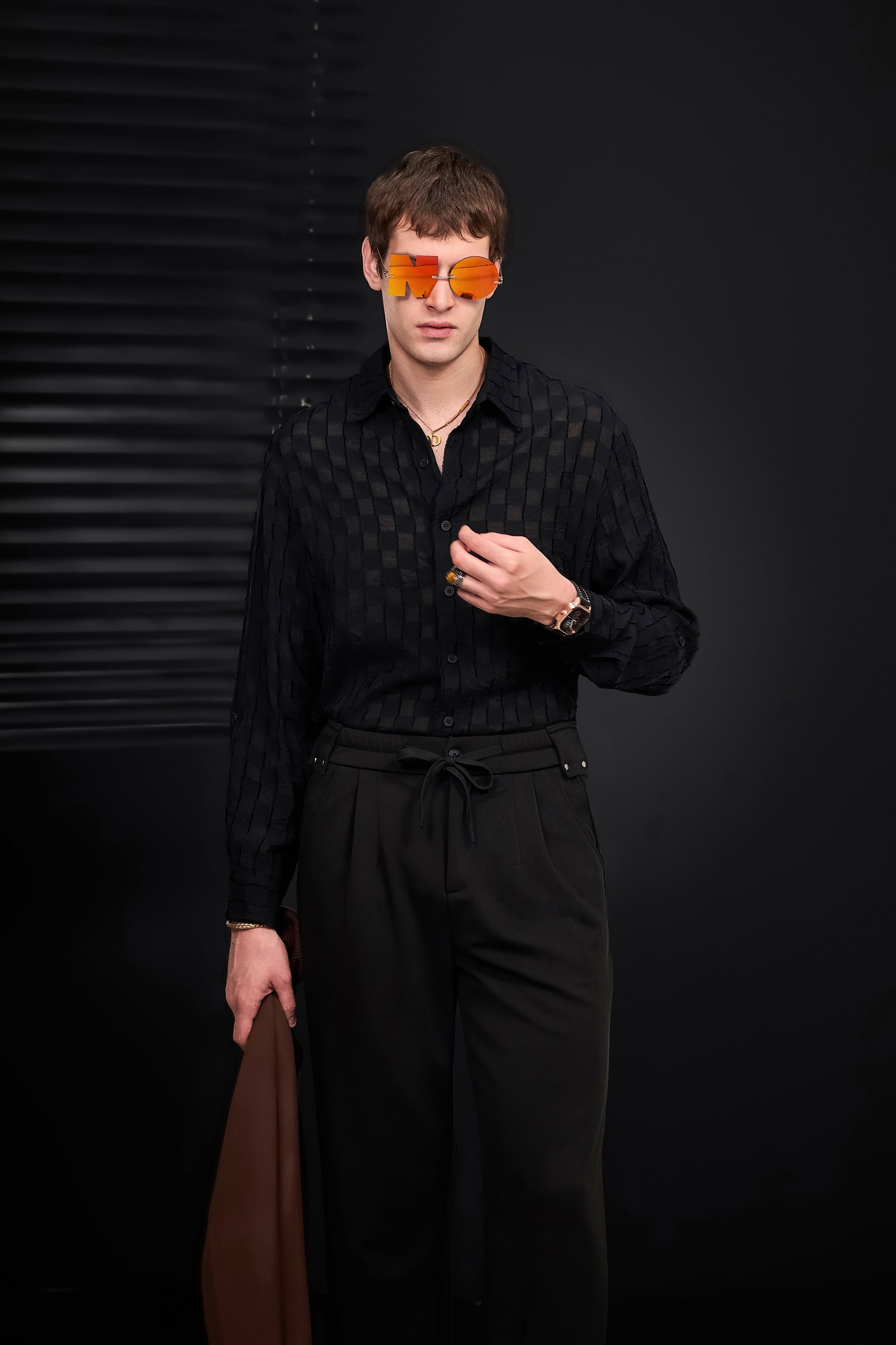 Solace Pleated Trousers BLACK