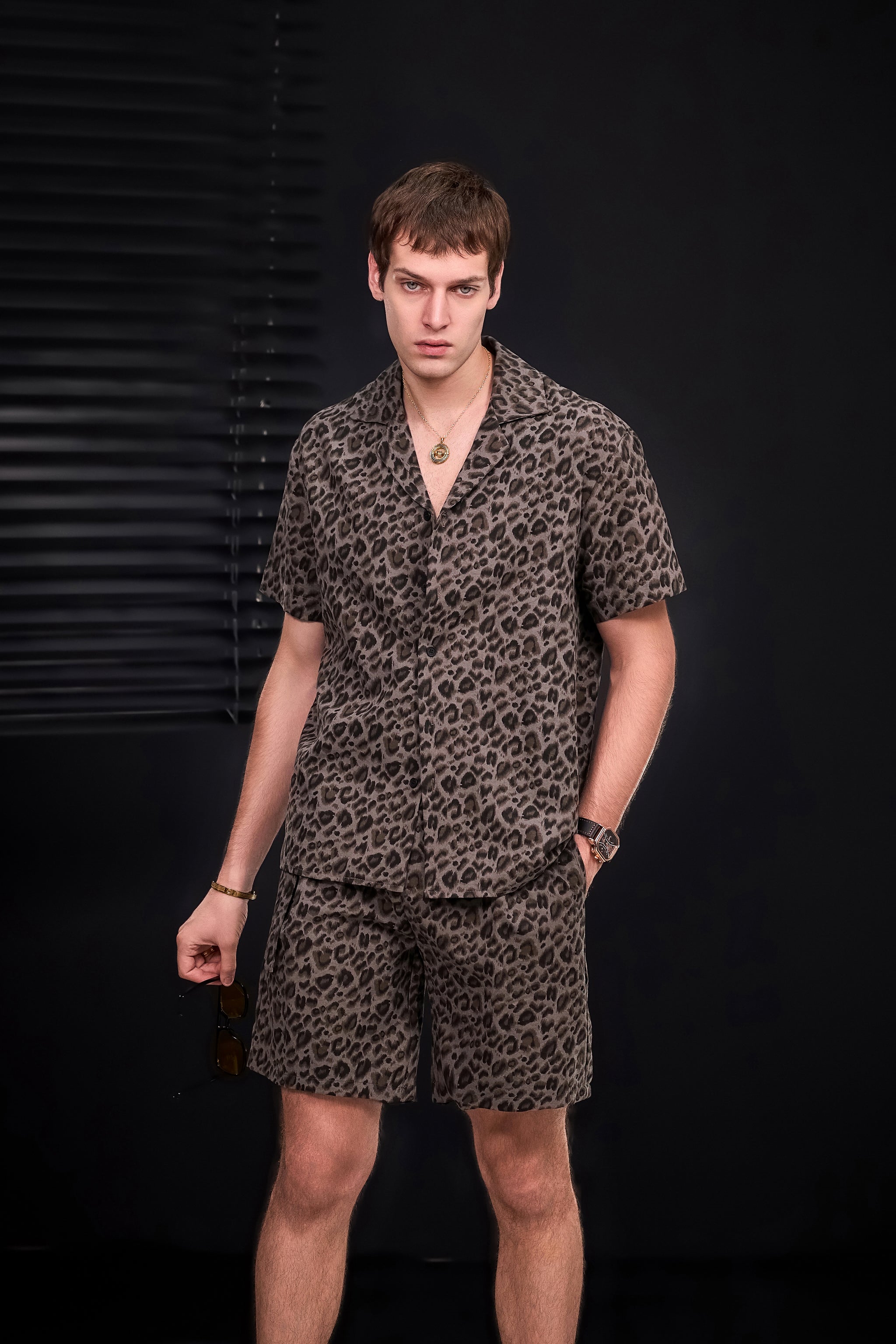 Arden Camp Collar Shirt GREY