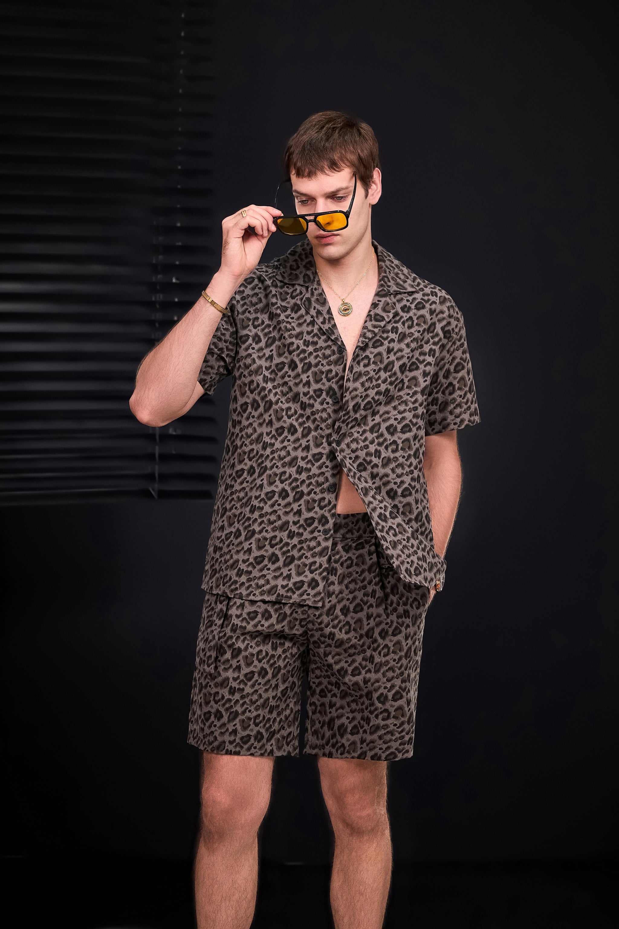 Arden Camp Collar Shirt GREY