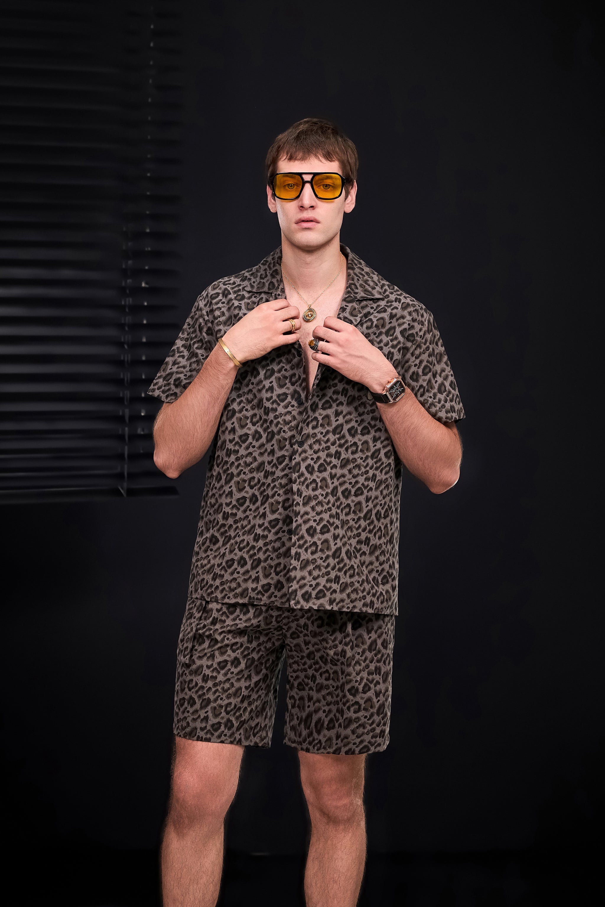 Arden Camp Collar Shirt GREY