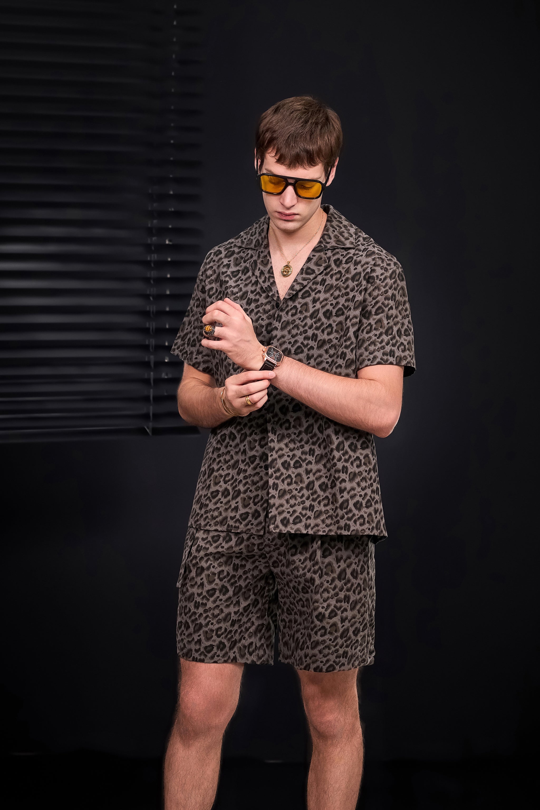 Arden Camp Collar Shirt GREY