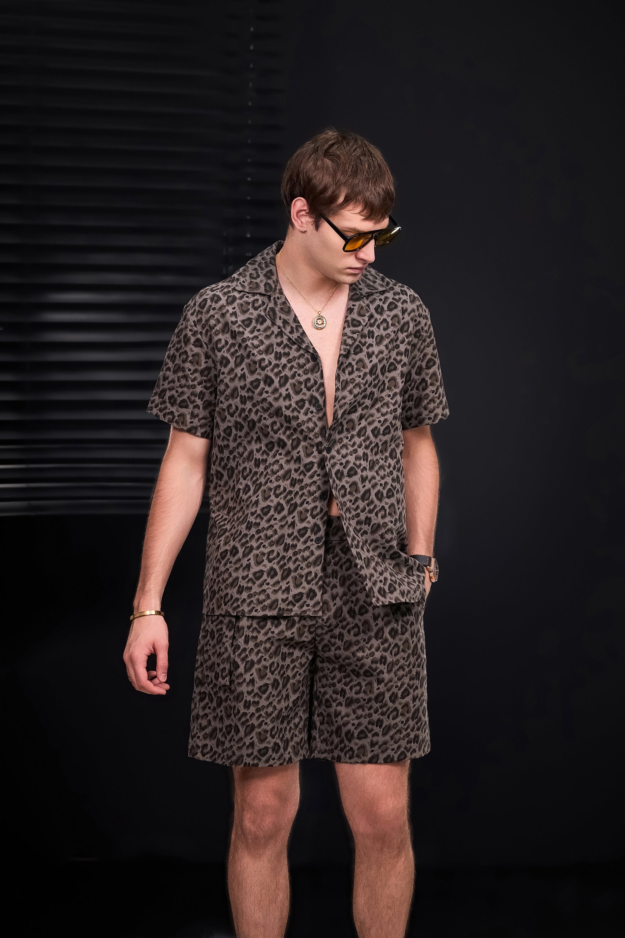 Arden Camp Collar Shirt GREY