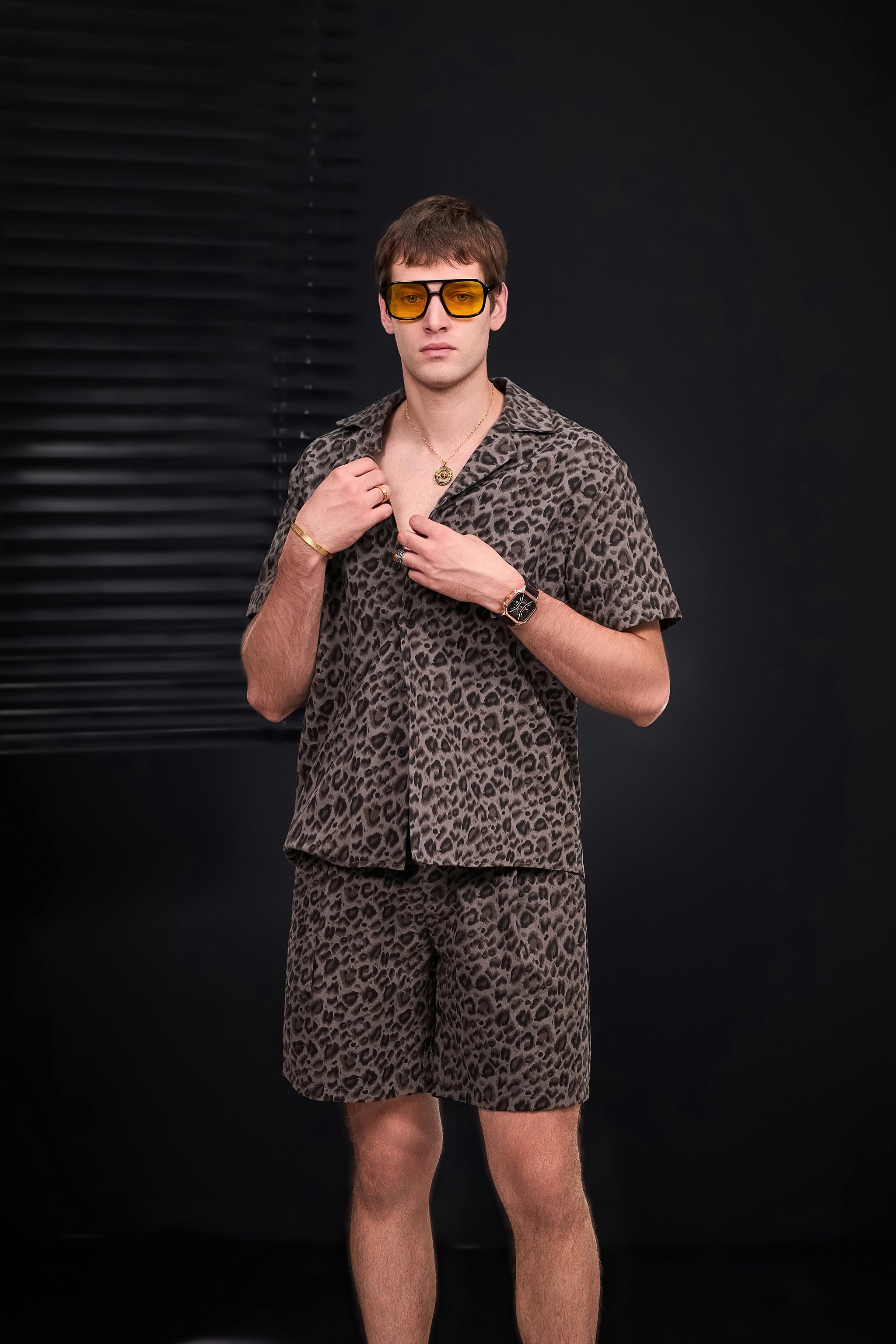 Arden Camp Collar Shirt GREY