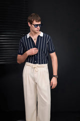 ModStripe Knit Shirt NAVY/WHITE