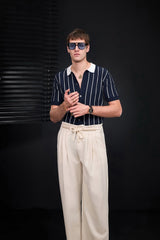 ModStripe Knit Shirt NAVY/WHITE