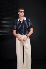 ModStripe Knit Shirt NAVY/WHITE