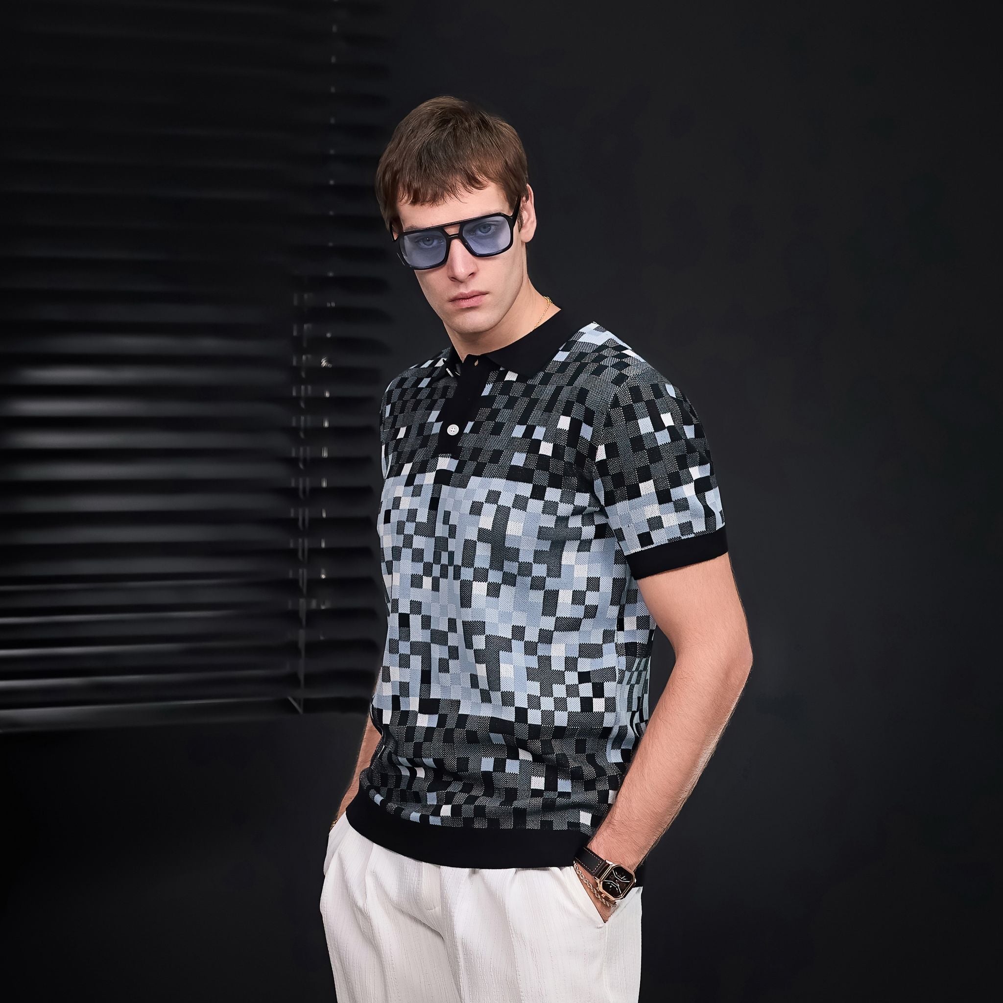 Pixel Fade Polo BLACK