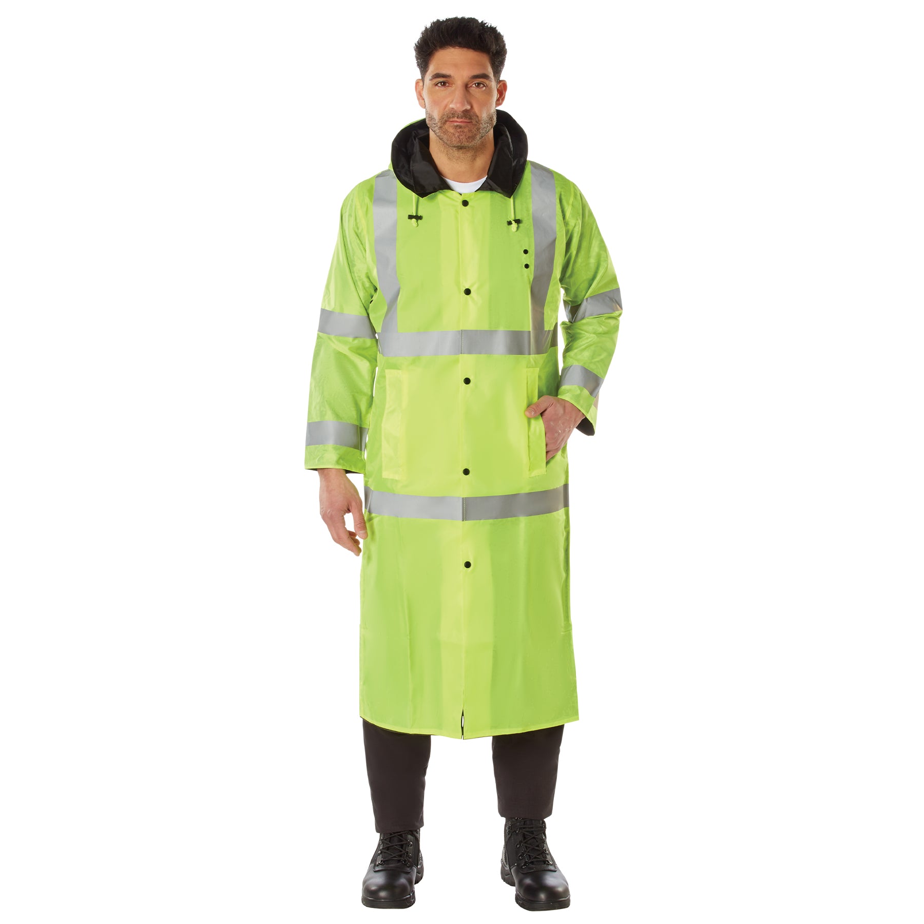 Reversible Reflective Rain Parka with Detachable Hood | 3905