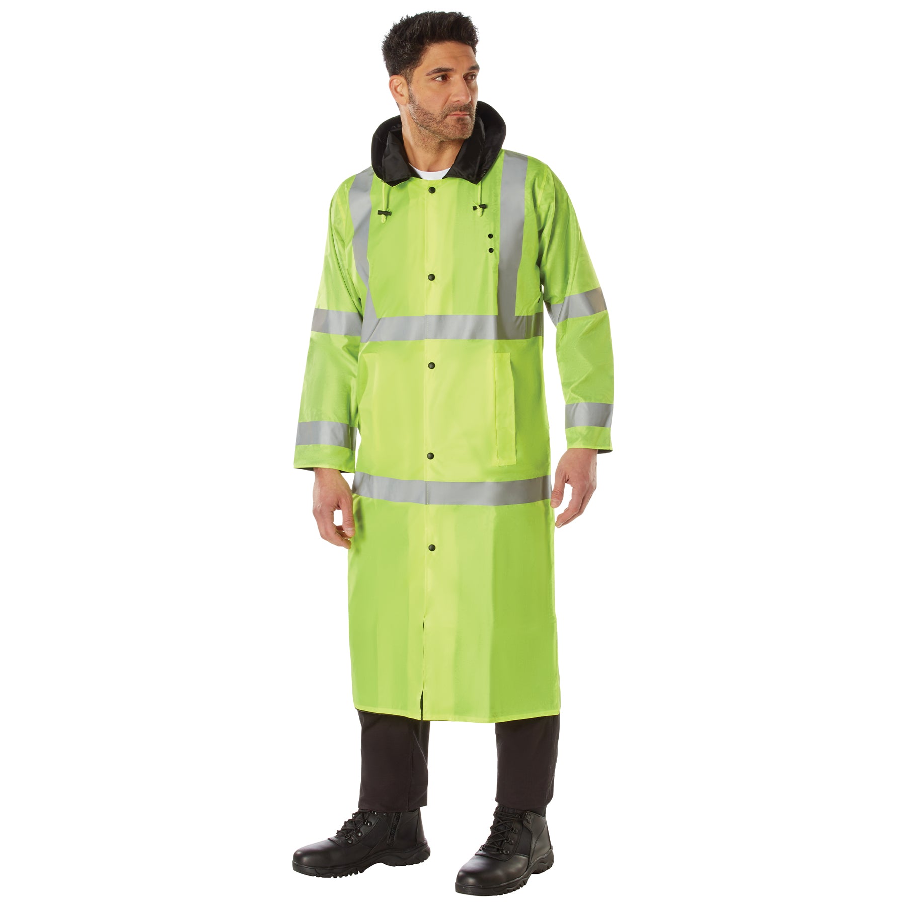Reversible Reflective Rain Parka with Detachable Hood | 3905