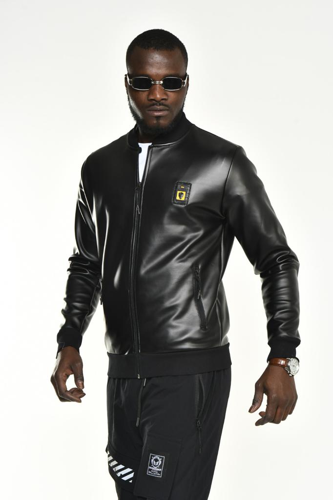 Men’s Black Textured Short Fall Jacket – Slim Fit | David & Gerenzo | 20652