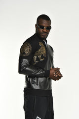 Men’s Black Textured Short Fall Jacket – Slim Fit | David & Gerenzo | 20656