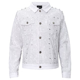 Pure Style WHITE/SILVER Men's Denim Jacket