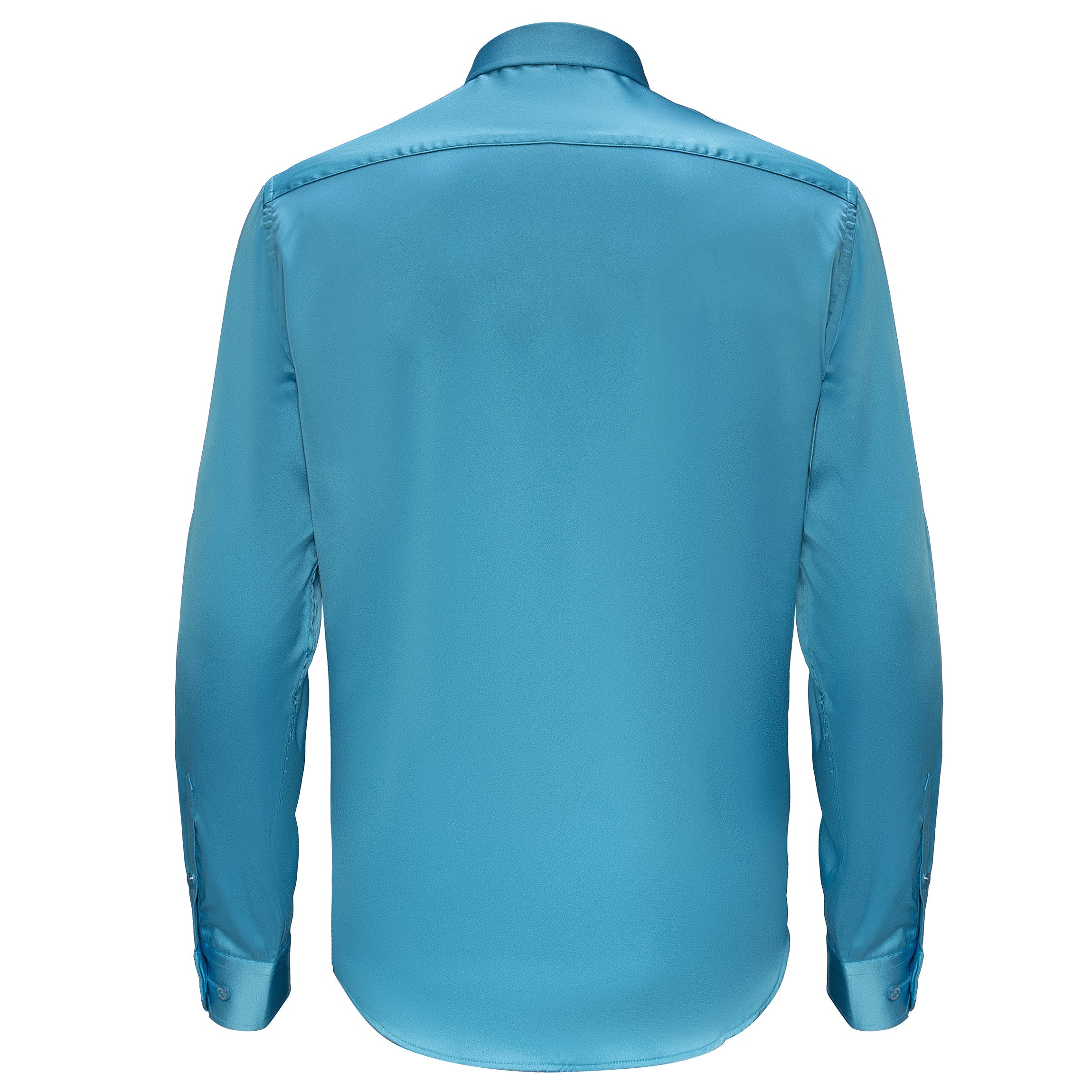 Barocco Luxe Satin Stretch Shirt AQUA