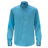 Barocco Luxe Satin Stretch Shirt AQUA