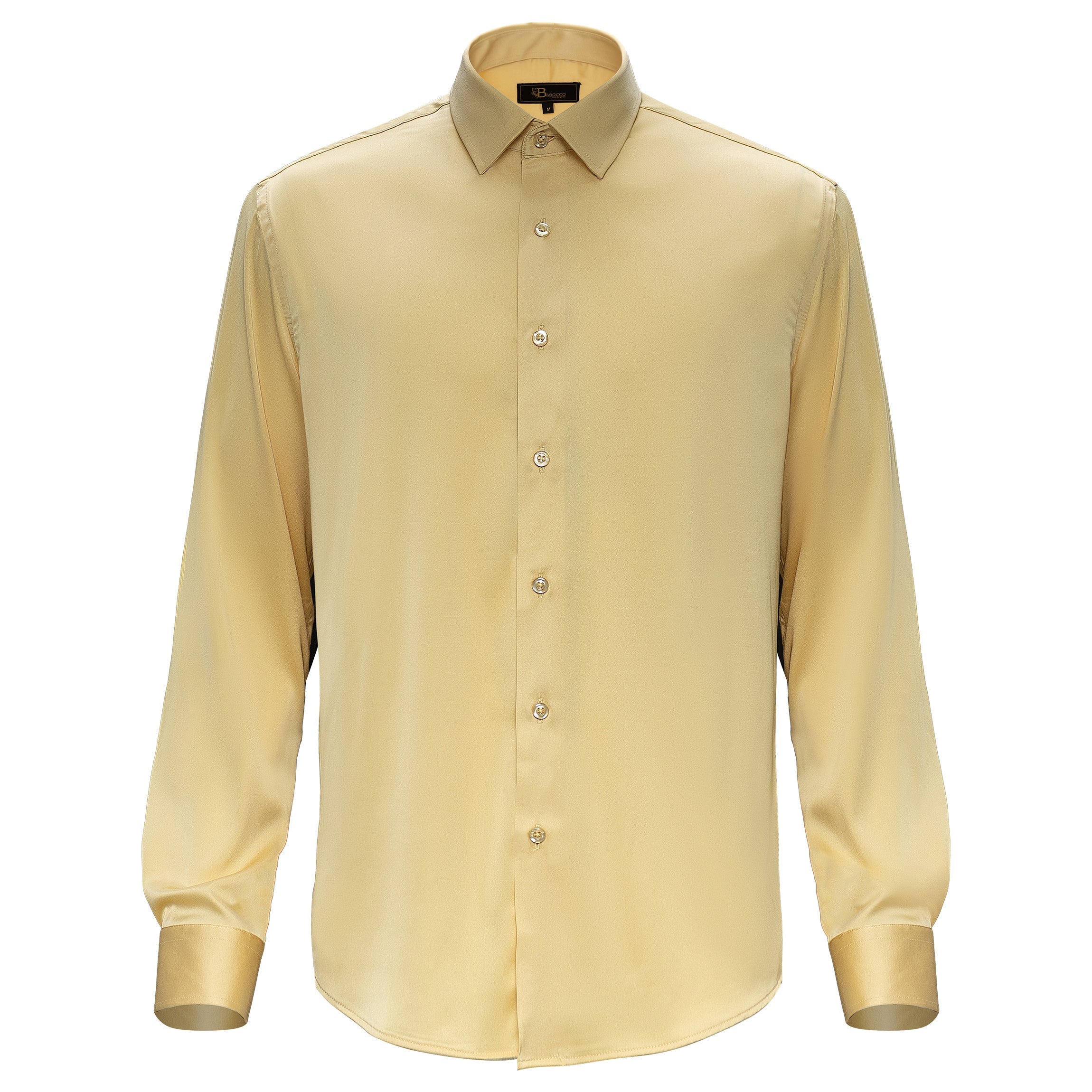 Barocco Luxe Satin Stretch Shirt CHAMPAGNE