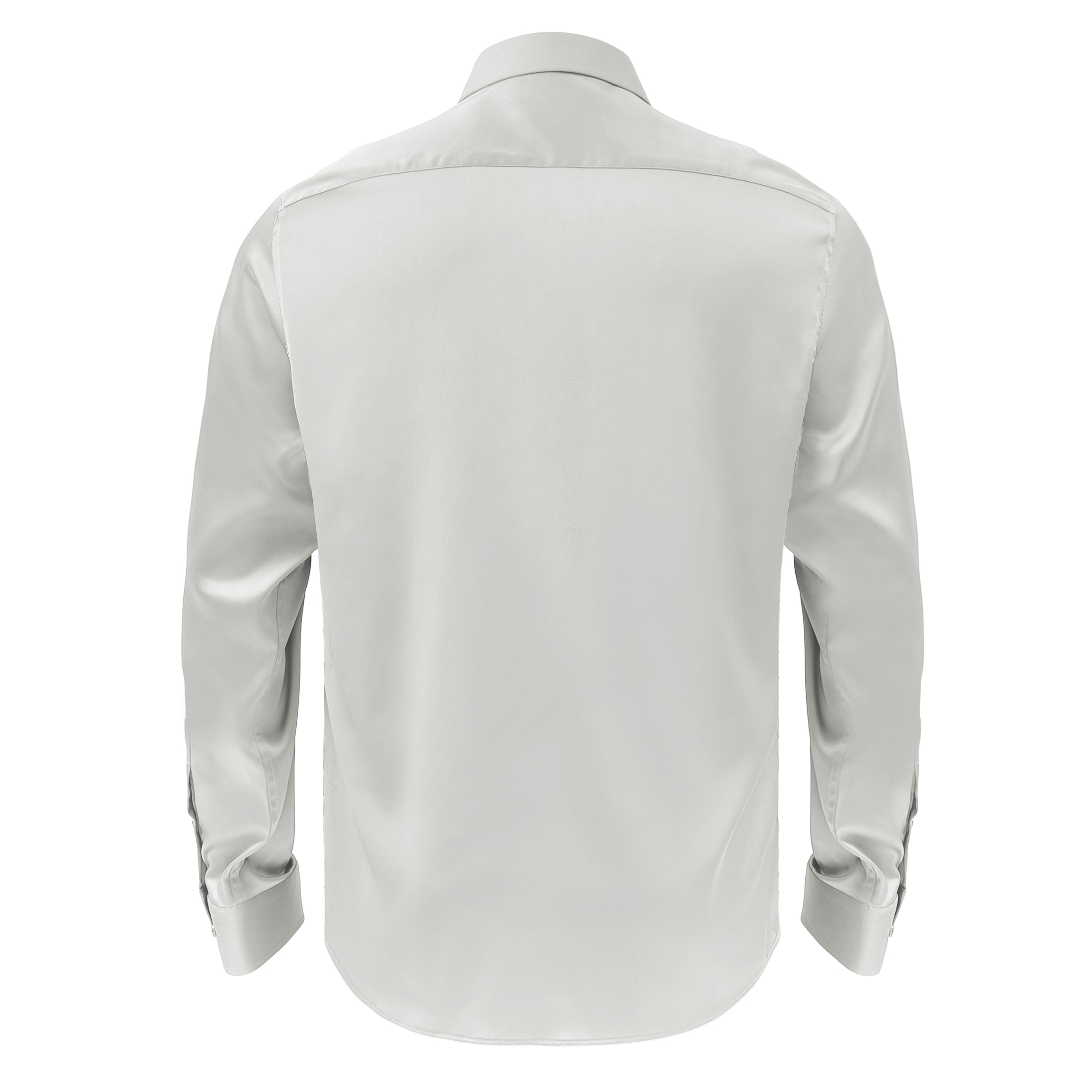 Barocco Luxe Satin Stretch Shirt SILVER