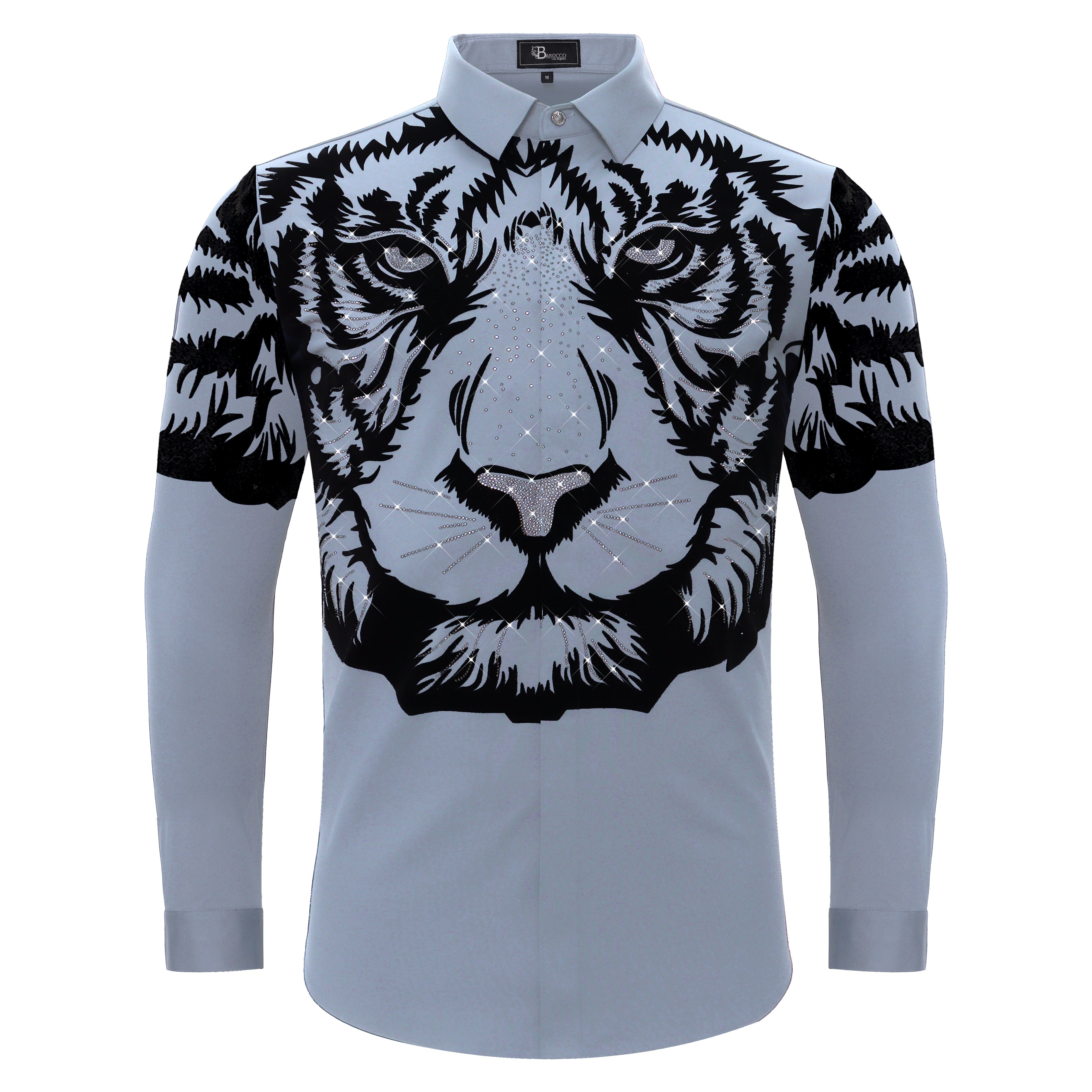Tiger's Wrath Button-Up Shirt SKY/BLUE GUN | B316