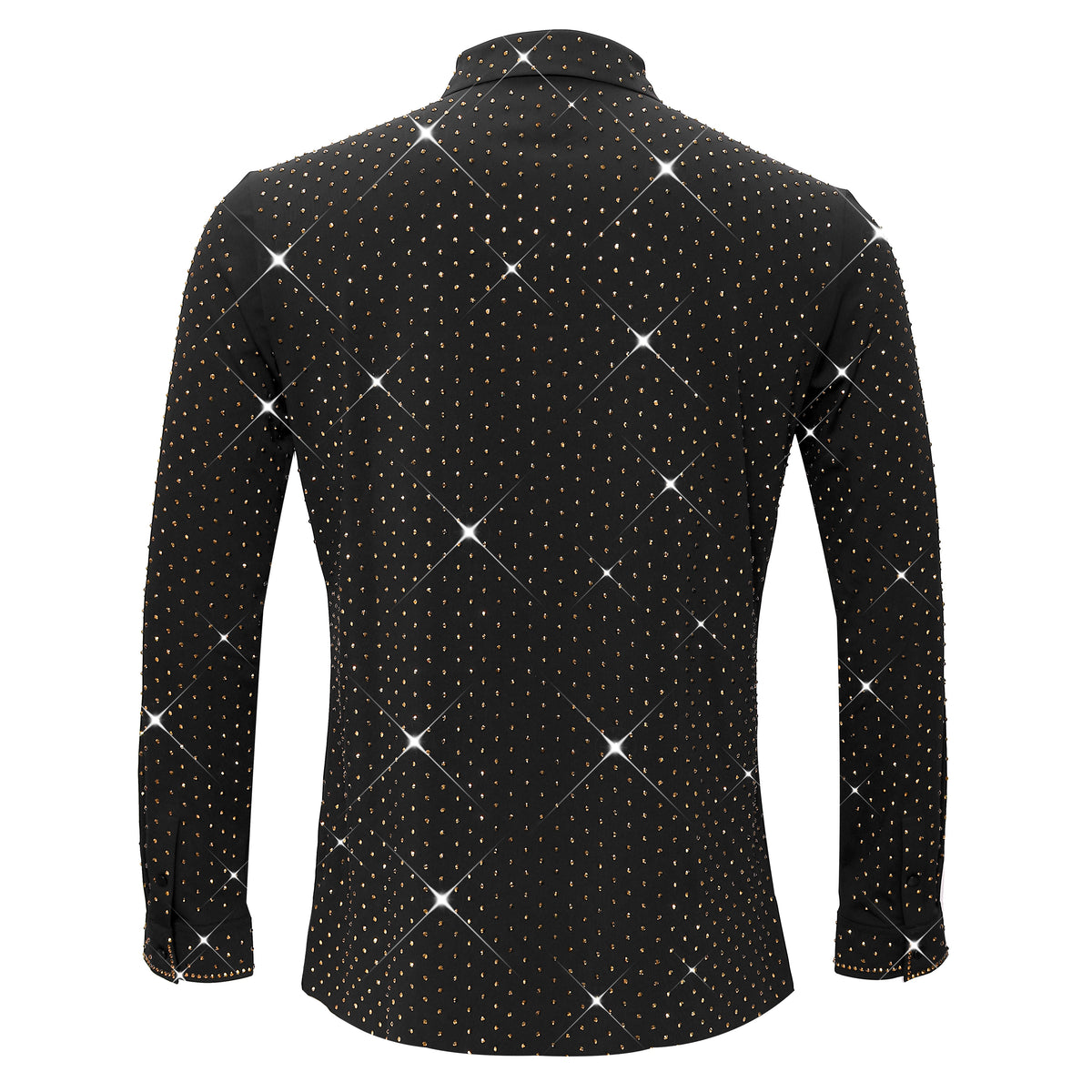 Barocco Downtown Nights Men's 4-Way Stretch Shirt - Black/Gold