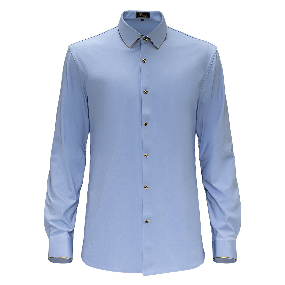 Barocco Imperial Essence Men's 4-Way Stretch Shirt - Light Blue