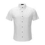 Barocco Soft Whispers Men's 4-Way Stretch Short Sleeve Shirt - White