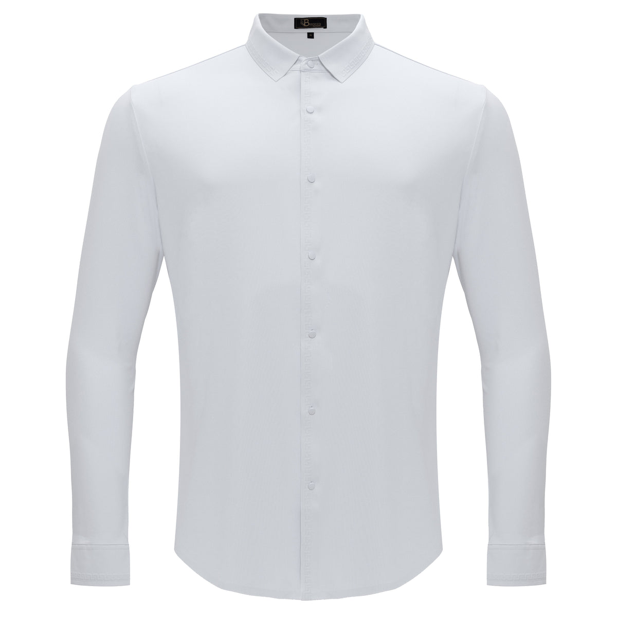 Barocco Olympic Victory Men's 4-Way Stretch Shirt - White