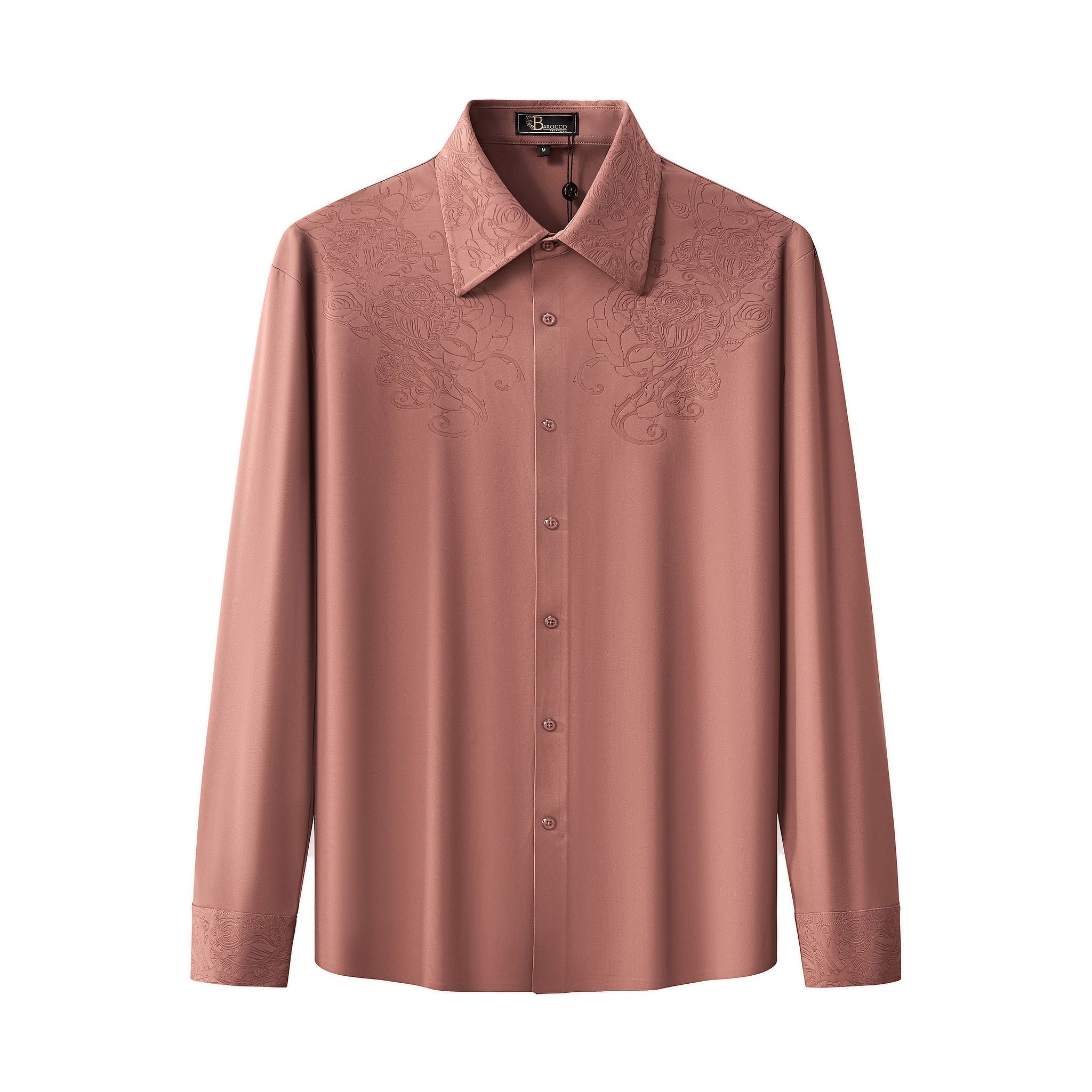 Rose clat Emboss Shirt DUSTY PINK Franky Fashion Rose clat Emboss Shirt DUSTY PINK Franky Fashion