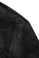 Eminence Floral Jacquard Stitchless LS Shirt BLACK