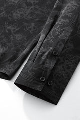 Eminence Floral Jacquard Stitchless LS Shirt BLACK