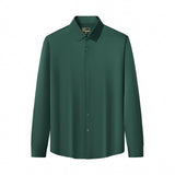 SIGNITURE SATIN STITCHLESS LS Shirt FOREST GREEN