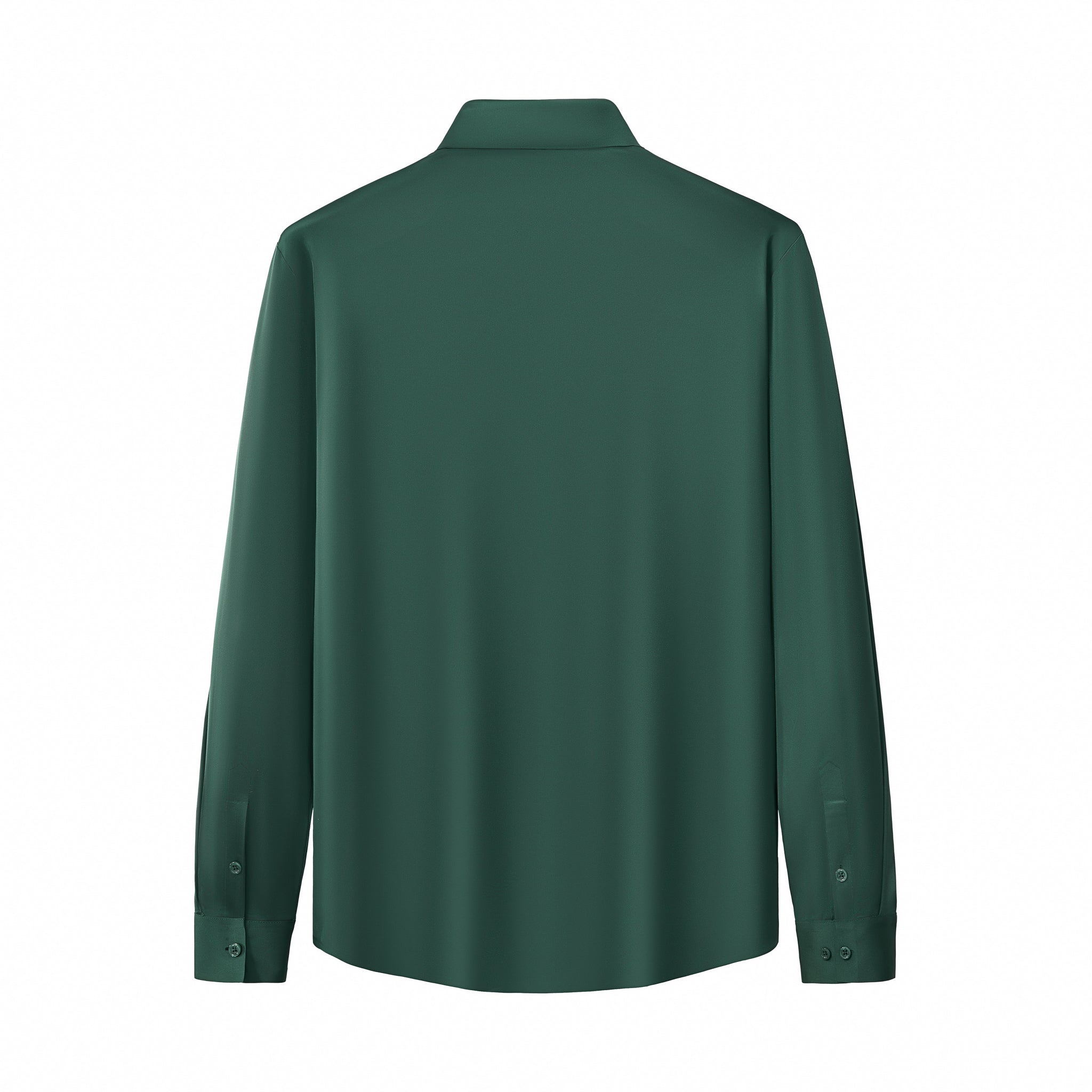 SIGNITURE SATIN STITCHLESS LS Shirt FOREST GREEN