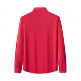 SIGNITURE SATIN STITCHLESS LS Shirt RED