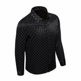Barocco Optic Tessellation Stitchless Men's Long Sleeve Shirt - Black