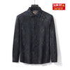 Barocco Shadow Bloom Stitchless Men's Long Sleeve Shirt - Black