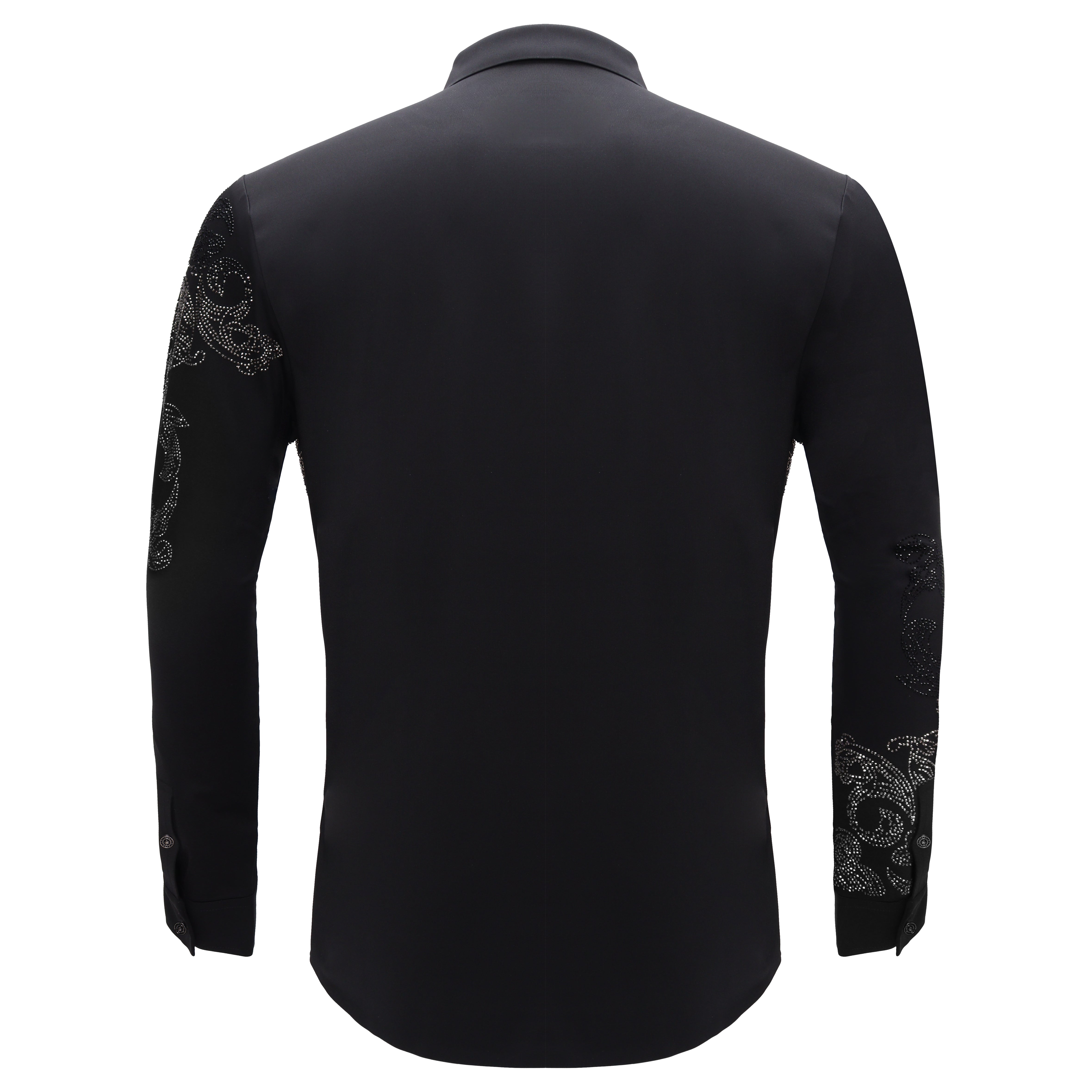 Floral Crystal Shirt BLACK/GUN SILVER