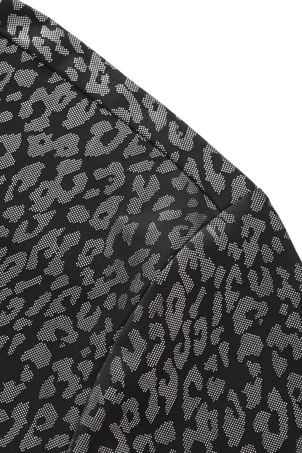 Barocco Tonal Leopard Men's Long Sleeve Shirt - Black
