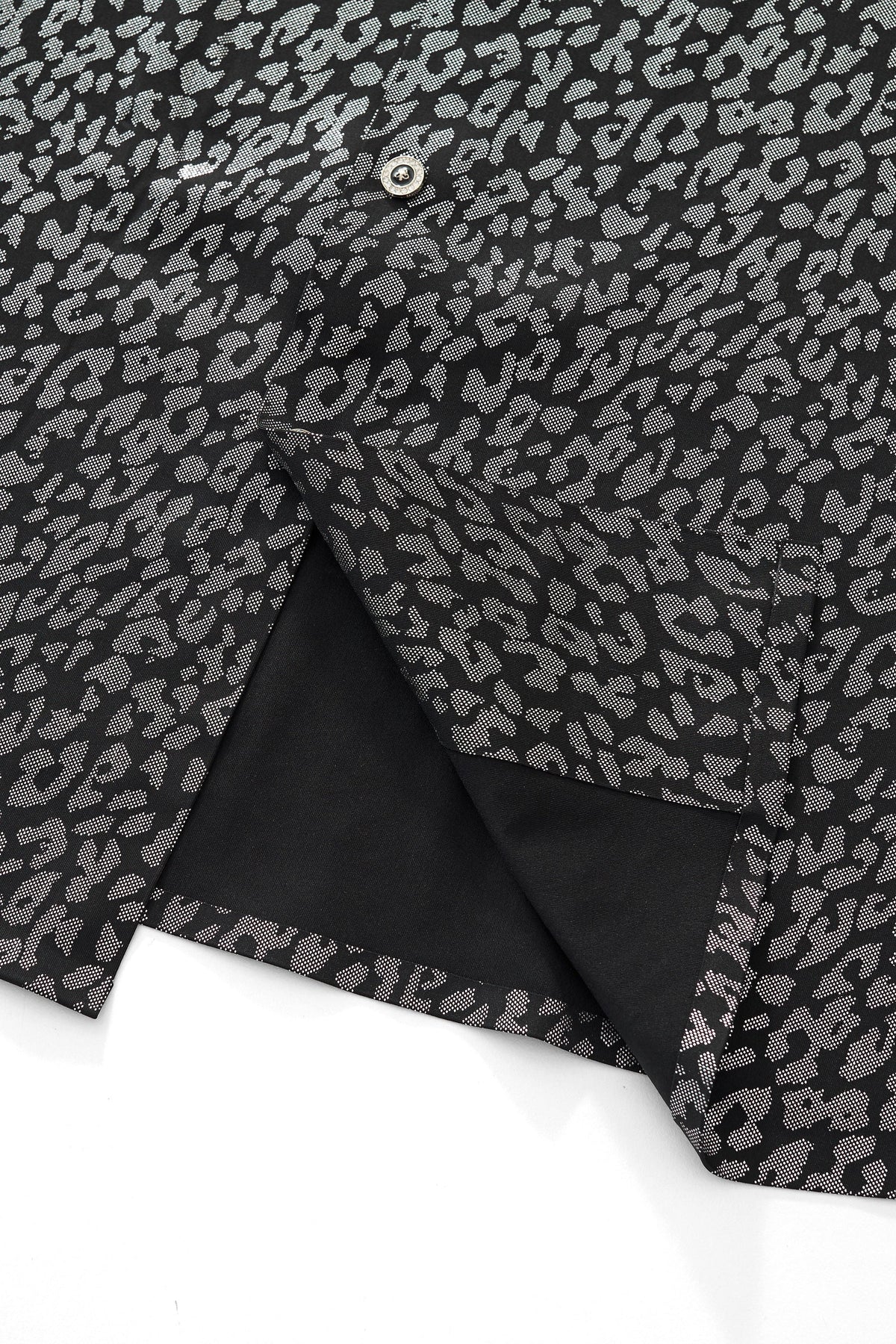 Barocco Tonal Leopard Men's Long Sleeve Shirt - Black