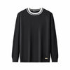 Halo Contrast Collar Knit LS BLACK