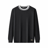 Halo Contrast Collar Knit LS BLACK