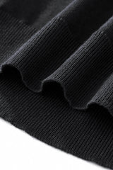 Halo Contrast Collar Knit LS BLACK