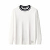 Halo Contrast Collar Knit LS WHITE