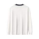 Halo Contrast Collar Knit LS WHITE
