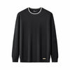 Axis Contrast Stitch Knit LS BLACK