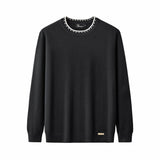 Axis Contrast Stitch Knit LS BLACK